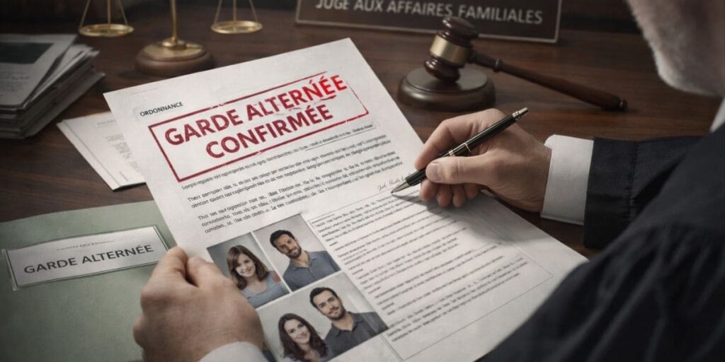 Décision du juge aux affaires familiales confirmant une garde alternée malgré la souffrance de l’enfant
